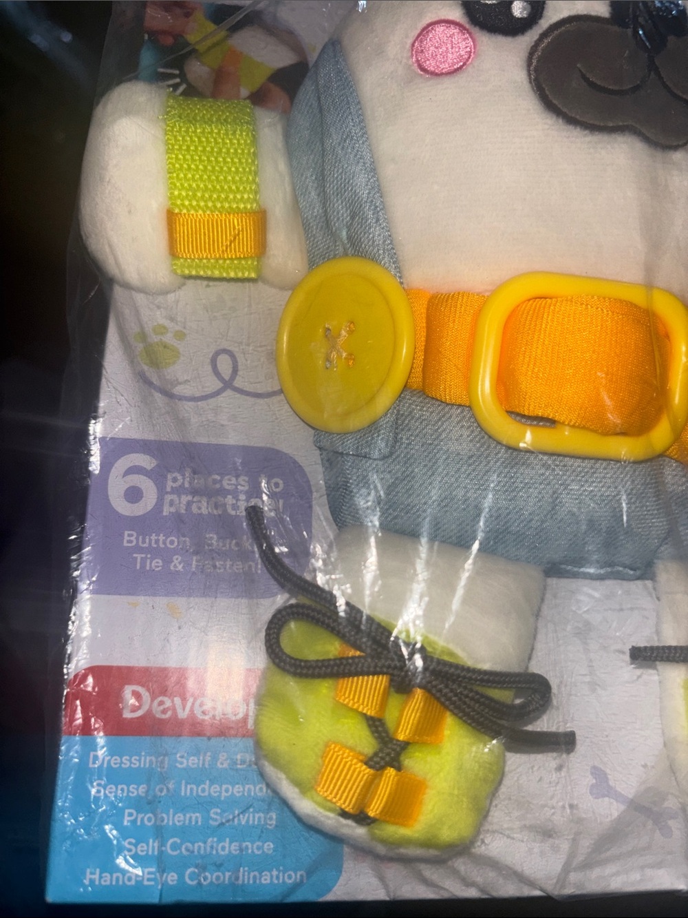 Fisher-Price fp Pets Dress Pup Plush - White, Gray & Yellow Accents - Picture 6 of 7